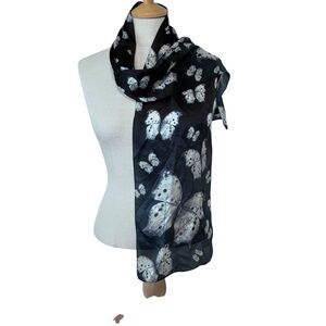 Echo Silk Scarf with Delicate Faded Butterfly Print